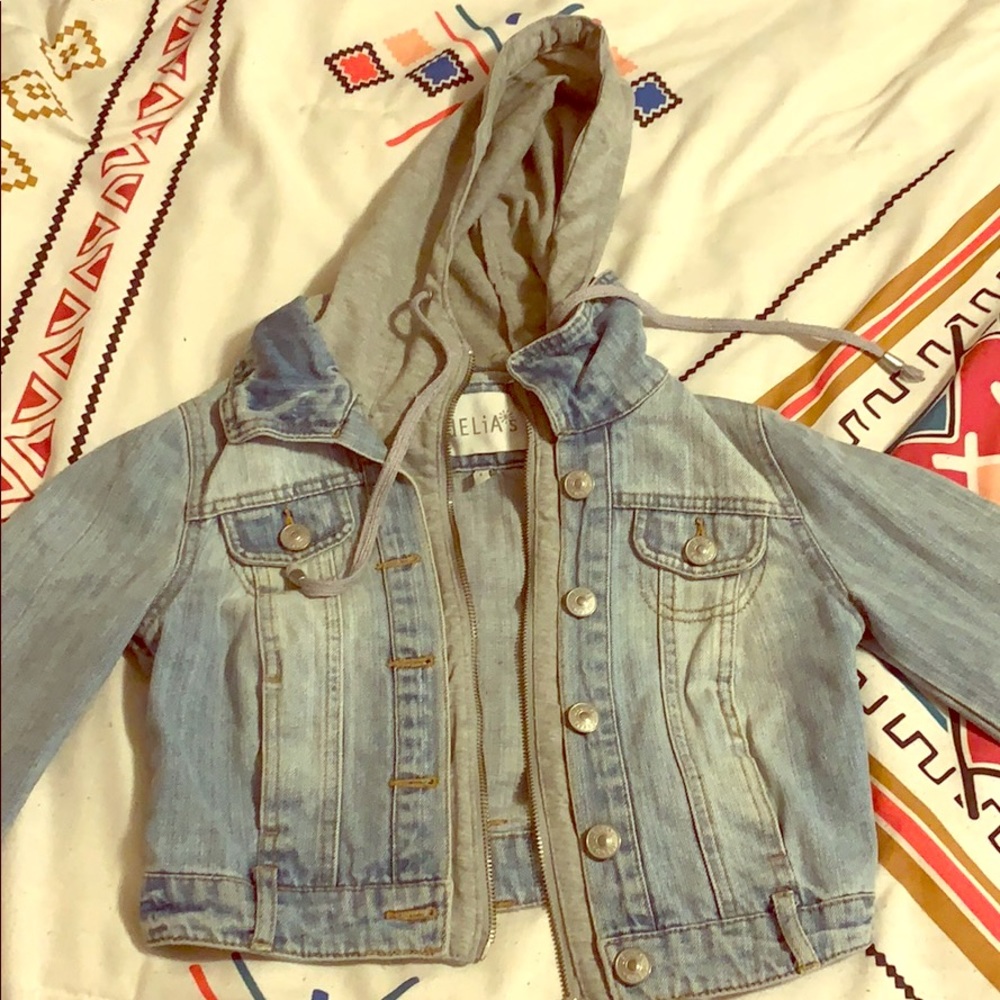 Vintage jean jacket with hood